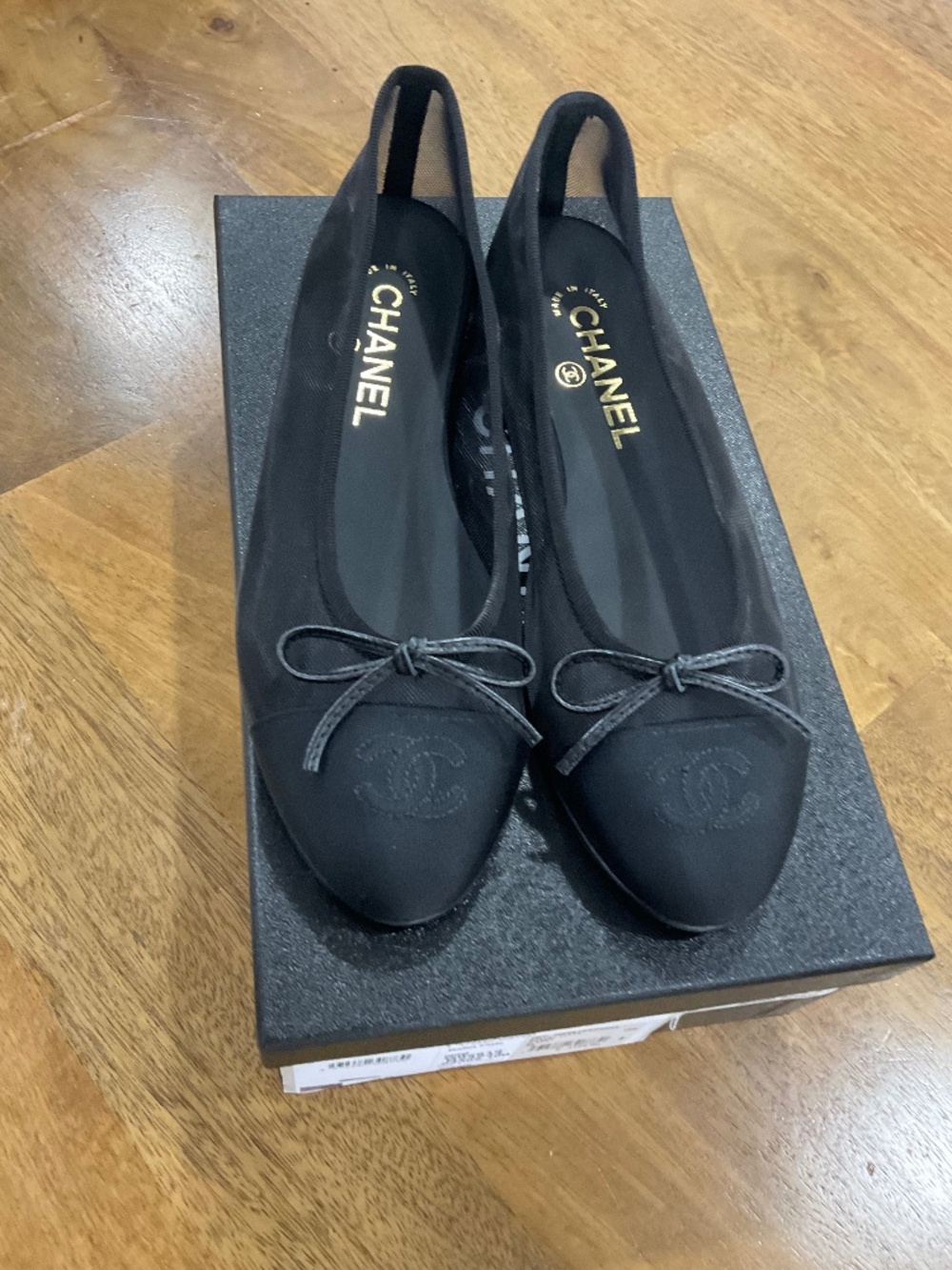 Chanel Ballet Flat Mesh Black Size 38